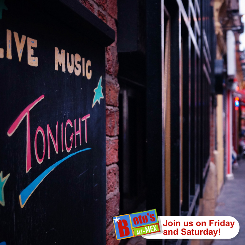 betosaltmex's tweet image. 💃 At Beto's we know how to create a fun and laid-back atmosphere.

Join us for our live music nights on our patio every Friday and Saturday night and let the steam out! 🎶

#LiveMusic #BetosAltMex #FunAtmosphere #LatinFood #LatinDrinks