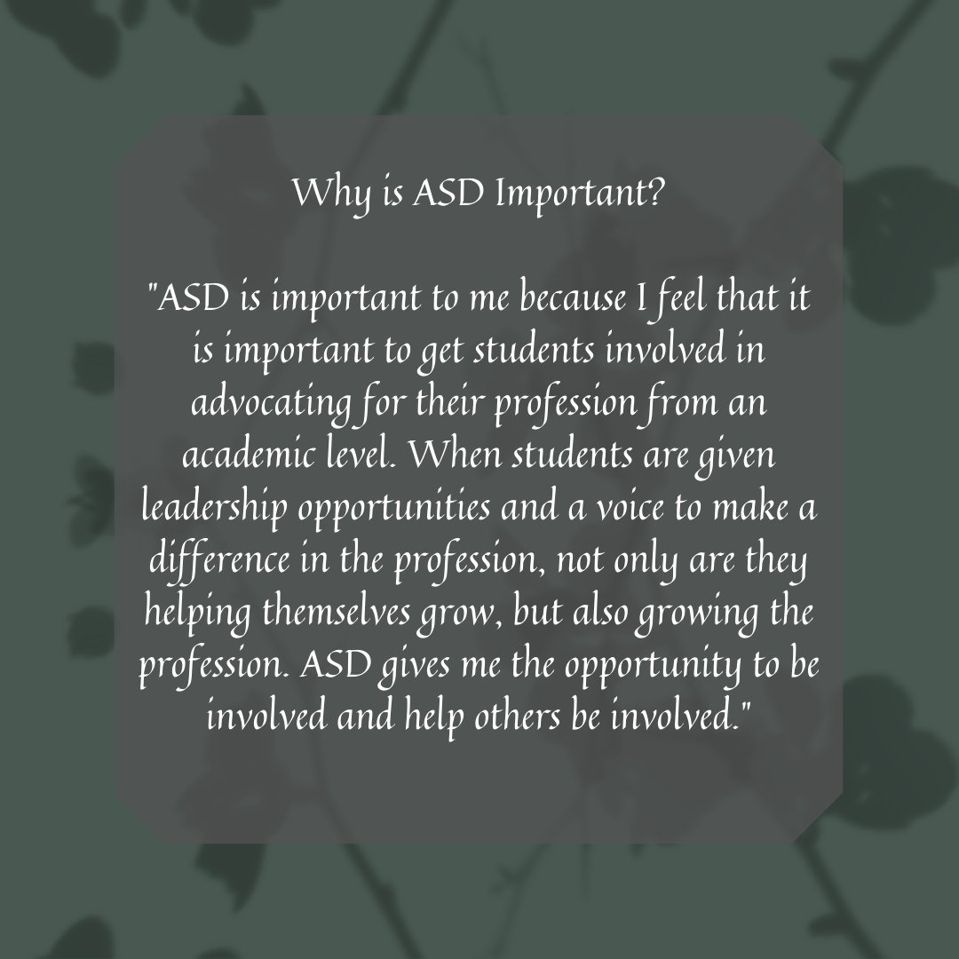 The ASD Steering Committee is proud to introduce the 2021-2022 steering committee members during the months of August &amp; September! First up we have Kiomi Hughes, our Communications &amp; Advocacy Chairperson. Swipe through to learn about Kiomi's role &amp; why ASD is important to her!