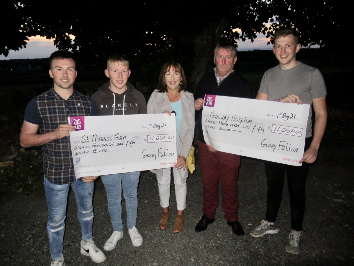 StThomassHC's tweet photo. Massive thanks to Gerry Fallon who raised a massive €22,114 for our club &amp; @GalwayHospice upon completion of his 25km for 25 weeks challenge. Two organisations which are very close to his heart; for two very contrasting reasons. Well done Gerry. We are very proud &amp; grateful ❤️💙 https://t.co/qZKvrzwe1A