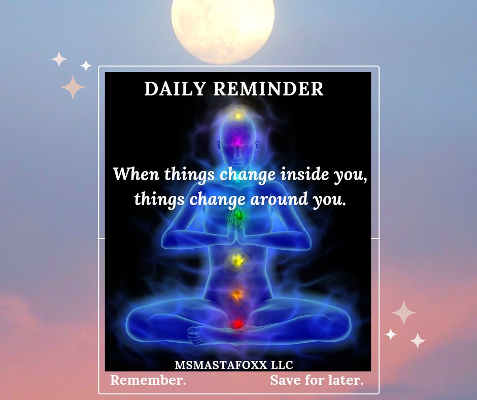 msmastafoxx's tweet photo. Daily Reminder: When Things Change Inside You, Things Change Around You. ~MsMastaFoXX LLC~ ๐๐ง๐ฝโโ๏ธ๐๐ฝ๐ #MsMastaFoXX #Balance #Chakras #MsMastaFoXXLLC
https://t.co/qpvY7Esatk & https://t.co/nCl9RIlEhh
#MastaWealthKeys #MilliOMMethod #MastaOracle #MilliOM #CosmicFam #FreeSpirit https://t.co/XYMP9buCX4