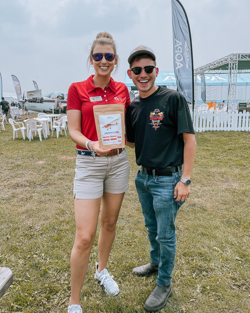 #osh21 We’re grateful to have been able to spend time with Mindy who helped us create our Limited Edition Dreamsicle blend! There’s still bags left, so grab yourself one and support an incredible organization ☕️🐶 $1 from each bag is being donated to <a href="/PetRescuePilots/">PetRescuePilots</a>