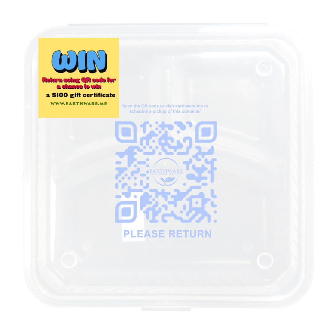 getearthware's tweet photo. Use it, return it...and enter to win a $100 gift certificate. Scan the QR code or go to https://t.co/4kqJmtM9Sq. We will collect the #reusabletakeoutcontainers the next day. First draw Aug 13th. @redsdiner58th #contest #UseitReturnit #pleasereturn  #yyctakeout #yycrestaurants https://t.co/nOAsrCJqSy