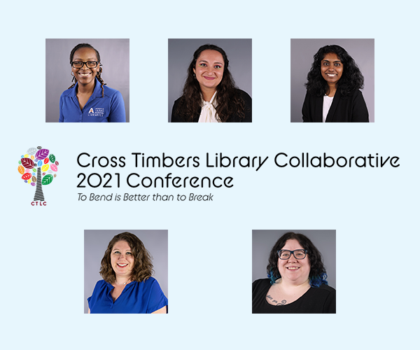 utalibraries's tweet photo. Several staff members of the @utarlington Libraries presented at the 2021 Cross Timbers Library Collaborative Conference on July 23!

Read about their presentations on our website: https://t.co/G45wl8FPtj

#CTLC #CrossTimbersLibraryCollaborative https://t.co/GlSIIn1UiW