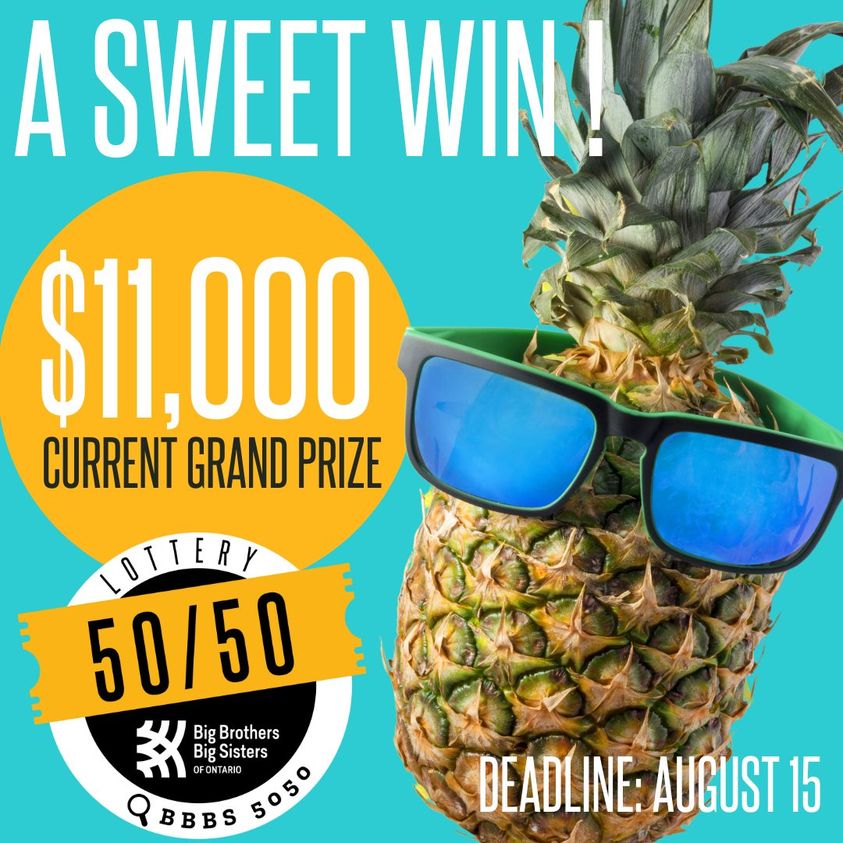 ✨$11,000 and growing! ✨
The pot keeps growing!  Get your 50/50 tickets today for a chance to celebrate a SWEET win on August 15th! 🍍
Tickets here 👉 biggertogether5050.com