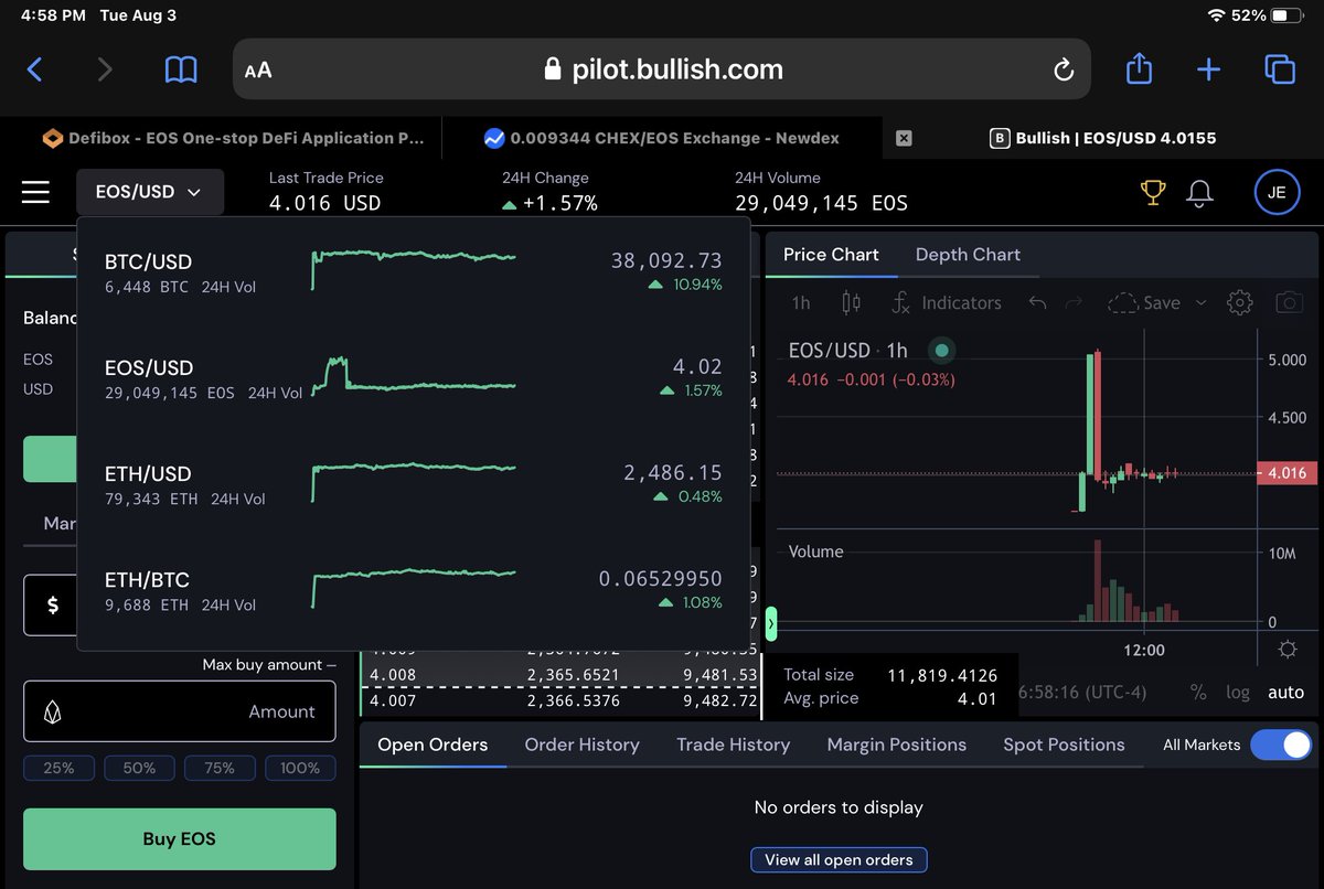 No $EOS x $BTC smh.. what a shame.. love the exchange so far but lets correct this mistake <a href="/Bullish/">Bullish</a> !!!

#BullishonEOS #Bullish #EOSIO #EOS