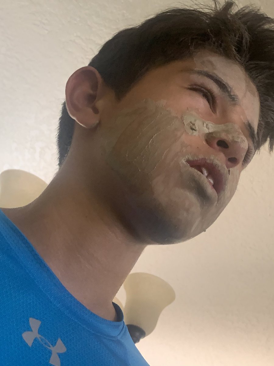 mamAutista's tweet photo. Frist face mask #teenboy #autisticboy #hisface #lowverbal #funnyface https://t.co/9guGOAlvhY