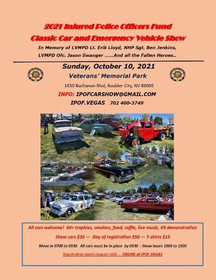 Early Registration will begin this week for our annual car show
