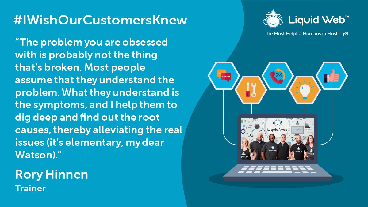 LiquidWeb's tweet image. I wish people knew that sometimes what they think is the problem... isn&apos;t. #IWOCK #LiquidWeb 
#MostHelpfulHumansInHosting #FocusOnYourBusiness #WeHandleTheRest