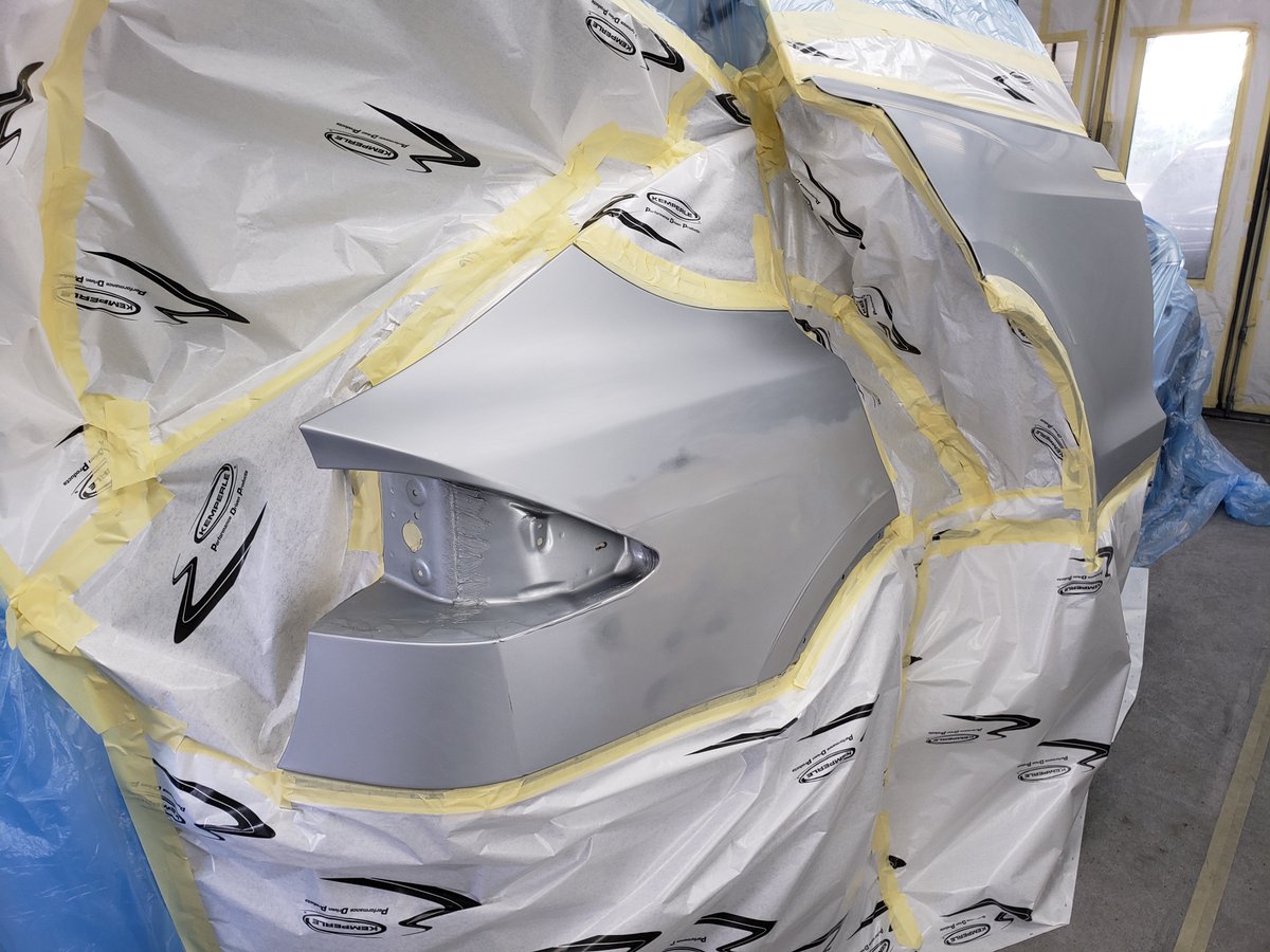 NorthStateCus's tweet photo. Another Model X undergoing extensive paint work! What's in your paint booth? #tesla #modelx #100d #awd #revo #infared #gotpaint #paintboothlife #freshlook #authorized #paintprofessionals #northstatecustom #northstateautobahn #quality #integrity #est1970 https://t.co/mev0o90Elq