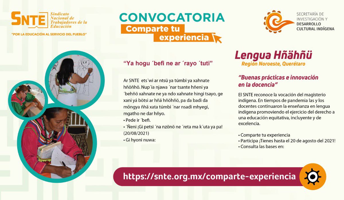 JavierCorderoS3's tweet photo. #TodosSomosUno 🙋‍♀️🙋‍♂️
#NosVemosEnLaEscuela 🏤

👉#Hñähñü
Noroeste Querétaro👈
Los maestros son insustituibles y lo demuestran ante la #COVID19 🦠 al innovar la práctica docente 🧑‍💻🔛👨‍🏫 Tu experiencia es importante: Compártela ✔️

👉Convocatoria #SNTE 🍎📚👇
https://t.co/FUjWhzXe7b https://t.co/bOhdVFTYJU