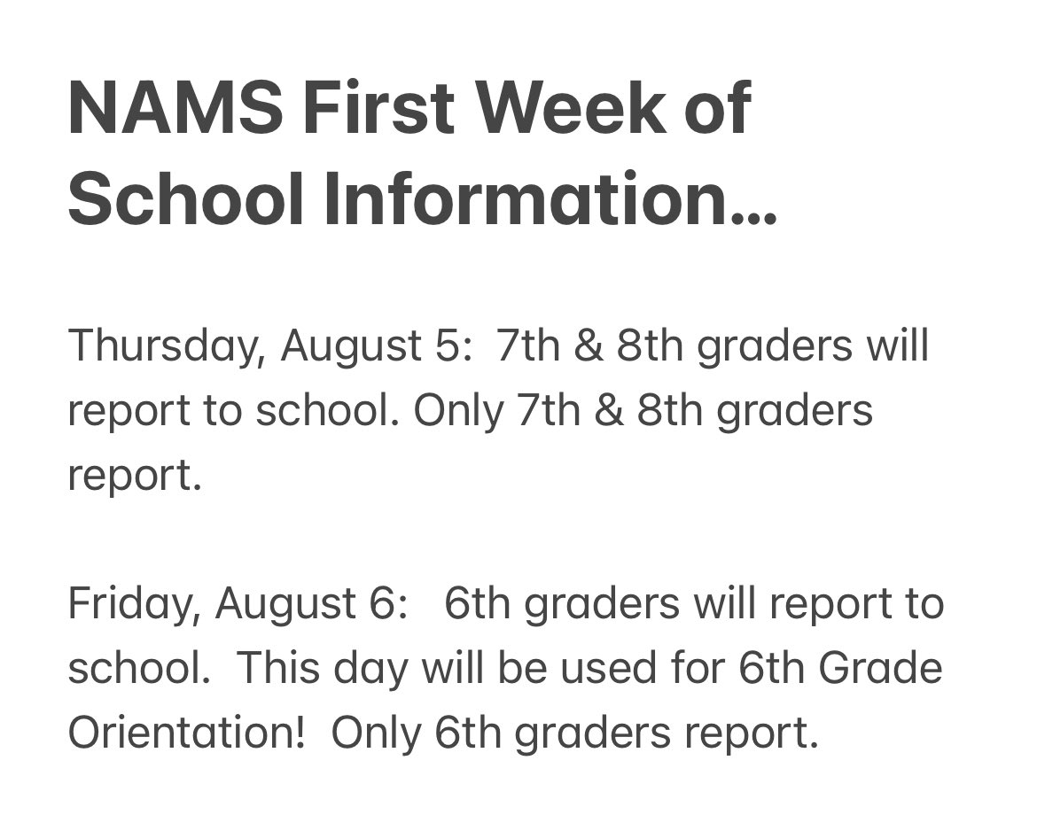naschoolupdates's tweet image. New Albany Middle School Info…