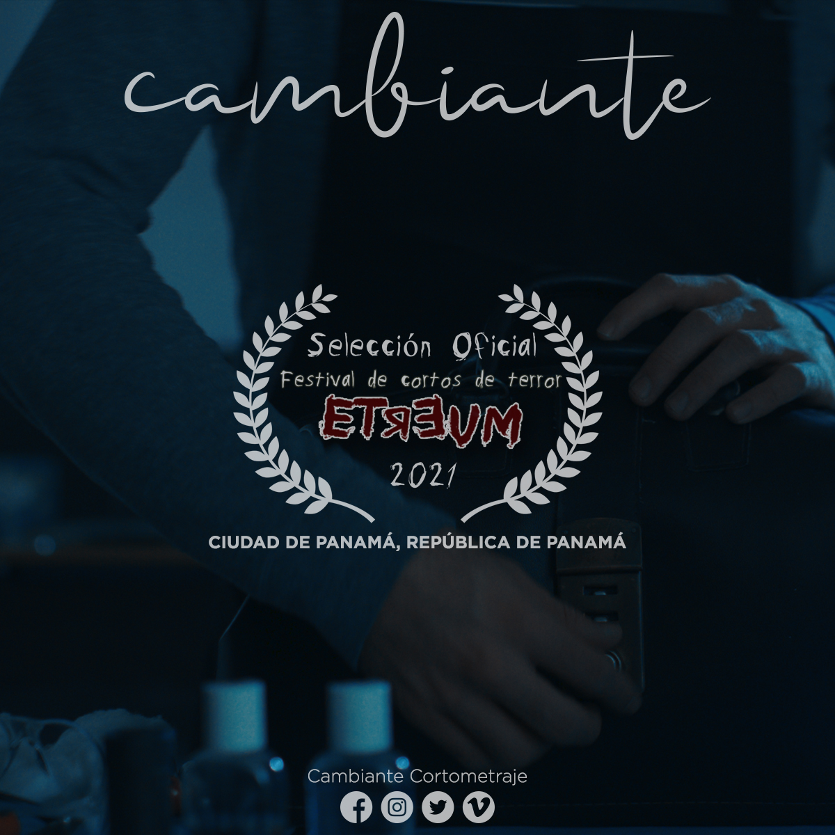 🇵🇦 ✨🎬
Seguimos recibiendo buenas noticias
en esta ocasión, les compartimos con mucho gusto que Cambiante se va a Panamá, donde ha sido seleccionado para la Primera Edición del Festival de cortos de terror ETREUM

#FestivalDeCortosDeTerrorETREUM #CambianteCortometraje #Cambiante