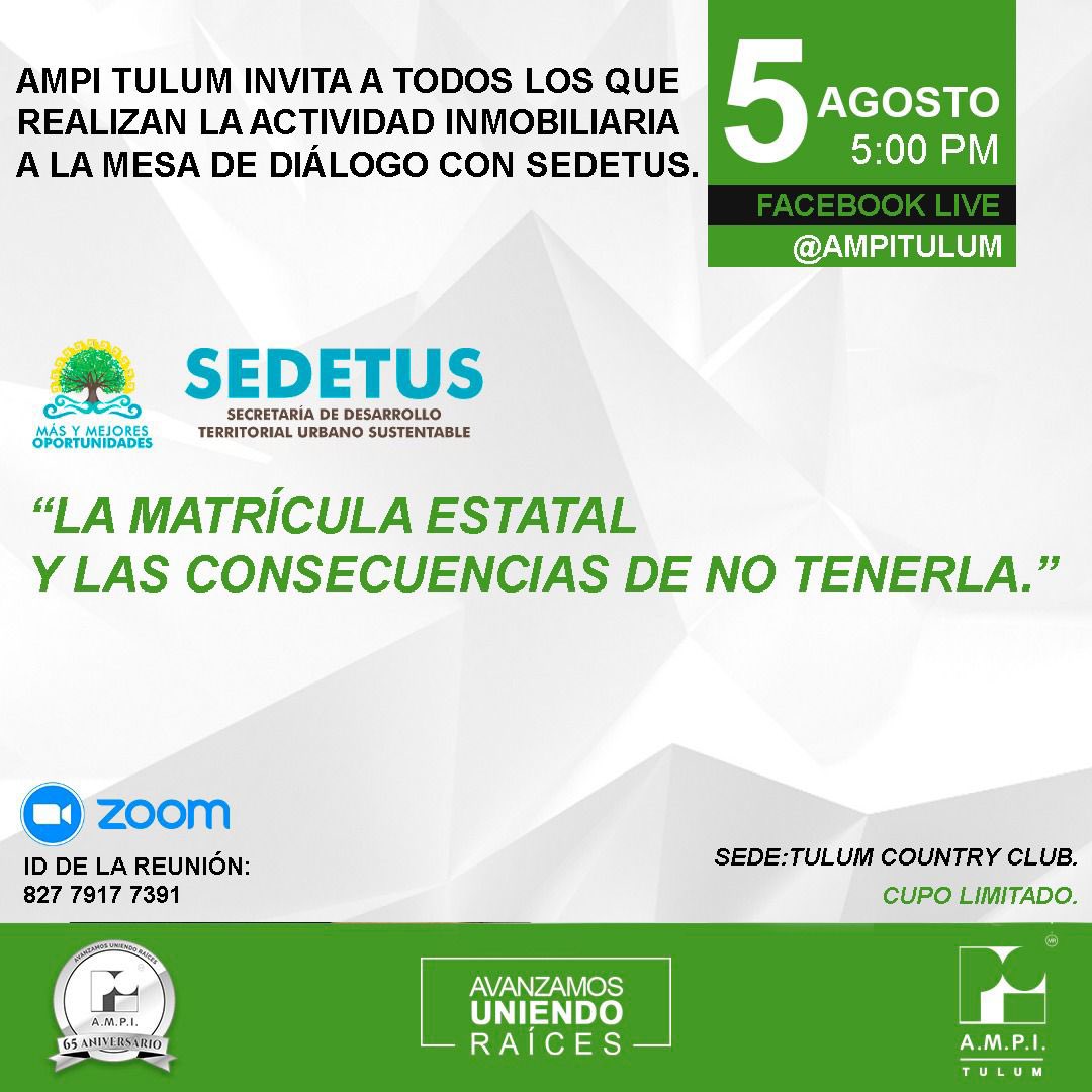 📅 Fecha: 5 Agosto, 2021 
⏰ Horario: 05:00 PM 

Platica presencial y por zoom, en ambos casos deberás registrarte previamente.

De manera presencial, por favor envía un correo a: Tayde.075@gmail.com

Por Zoom, regístrate aquí:

us02web.zoom.us/meeting/regist…
