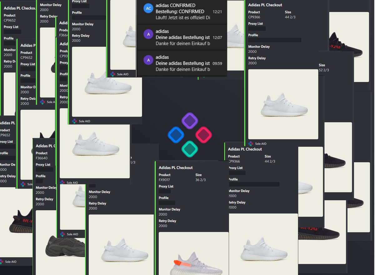 Nolofj's tweet photo. YeezyDay > SNKRS Day
2x 350 TailLight
10x 350 Triple White
2x 500 Black
1x Synth Reflective
9x 350 Bred
+Multiples unlogged/no mails
Huge Shoutout to @soleaio @soleaiosuccess 
Smashed it for @CookingBoysACO 
Proxies by @TheResiGame @NexosProxies 
THX: @EscapeNotify @basert109 https://t.co/BIPVHzS3xR