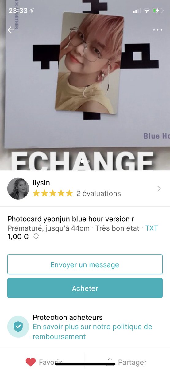 njzuwus_'s tweet photo. @echange_pc Hey! J’ai vu une annonce sur vinted qui cherche la photocard de Soobin 
Je laisse l’annonce ici! (La personne propose un échange contre celle de Yeonjun) https://t.co/7flmLPlK37