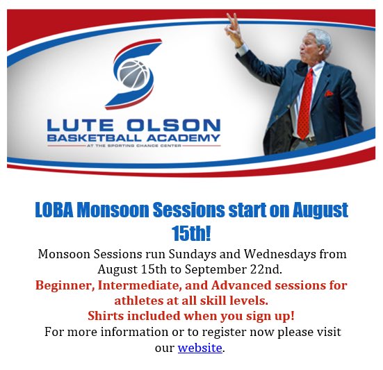 Next session for LOBA begins on August 15th and continues until September 22nd, every Sunday and Wednesday!!! For more information or to register please visit our website.