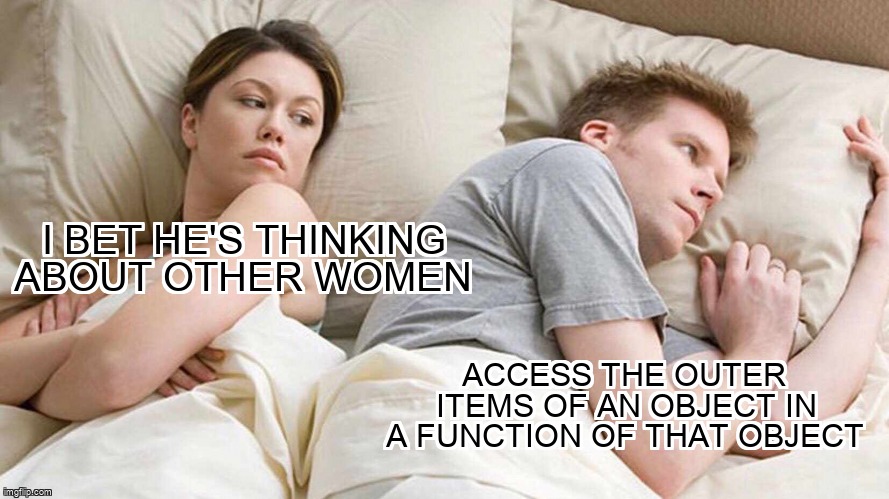 overflow_meme's tweet image. Access the outer items of an object in a function of that object stackoverflow.com/questions/6863… #primereact #reactjs #javascript #arrays