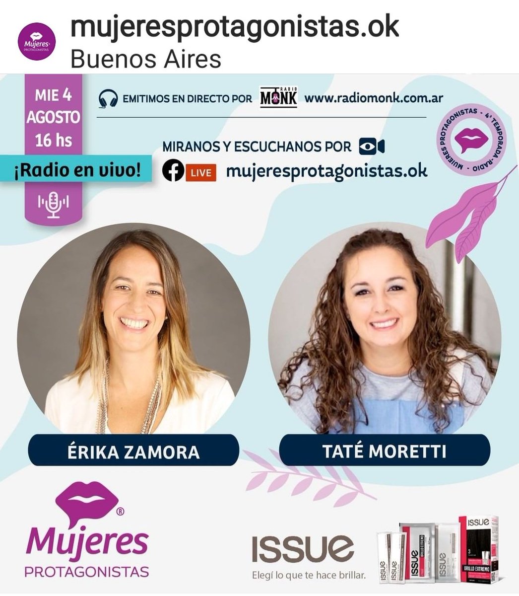 claudiaacostaok's tweet photo. Miércoles📻🎙🎧
Gracias #Invitadas #IssueColor @somosradiomonk 
@ProtagonistasY https://t.co/NIkxM66DCo
