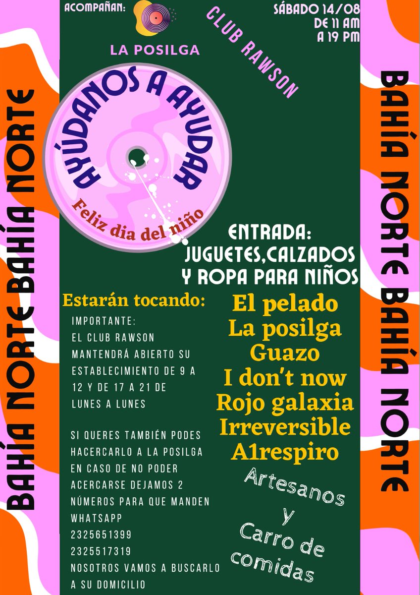 ClubRawson's tweet photo. Buenas tardes gente! Se viene el dia del niño y nos sumamos a esta excelente fecha que nos va a brindar BAHIA NORTE. Vamos a estar juntando juguetes en nuestro querido club, no duden en acercarce y colaborar para poder robarle una sonrisa a un niño 😊  #ayudanosaayudar 💙 https://t.co/CnKLML2swa