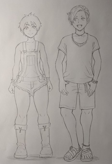 次のマンガ、ヒロインのキャラデザは最初から決まってたけど竿役の主人公はかなり適当に描いたキャラだったのでちゃんとキャラデザする。
ヒロインが田舎で育った化粧もムダ毛処理もしないキャラなので対比しやすいように主人公は都会暮らしに慣れたチャラい感じに。 