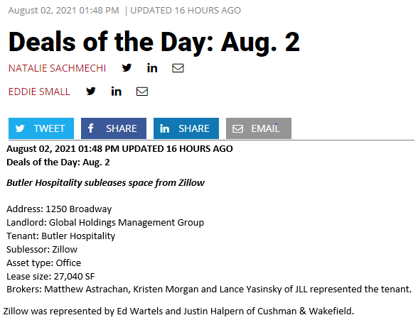 MatthewAstracha's tweet photo. What an honor to be featured in @CrainsNewYork Deal of the Day: https://t.co/ZAIfJtTaQd  @JLL https://t.co/KnuQlU5YdB