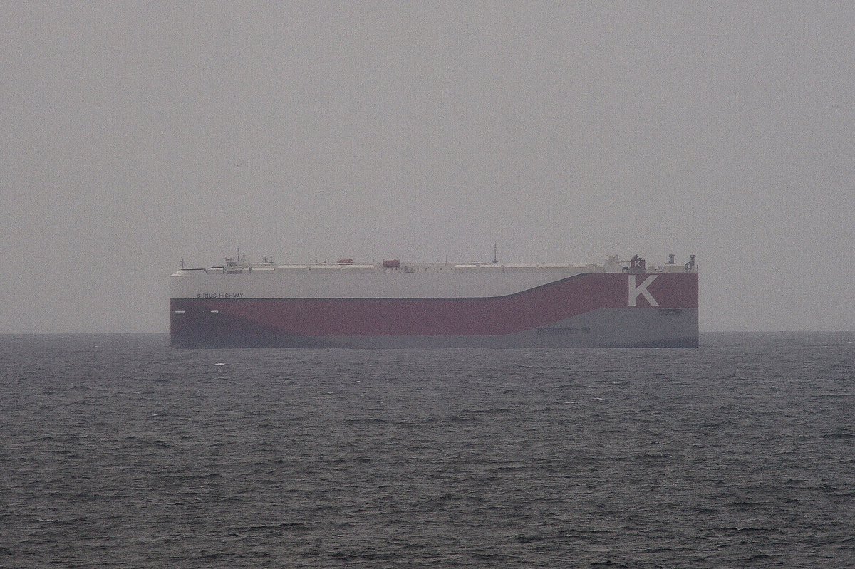 The “K”Line / SIRIUS HIGHWAY, IMO:9757981 en route to Baltimore, Maryland @BShipspotting @BaltoChes flying the flag of the Marshall Islands 🇲🇭. #KLine #SiriusHighway #RoRoShip #ShipsInPics