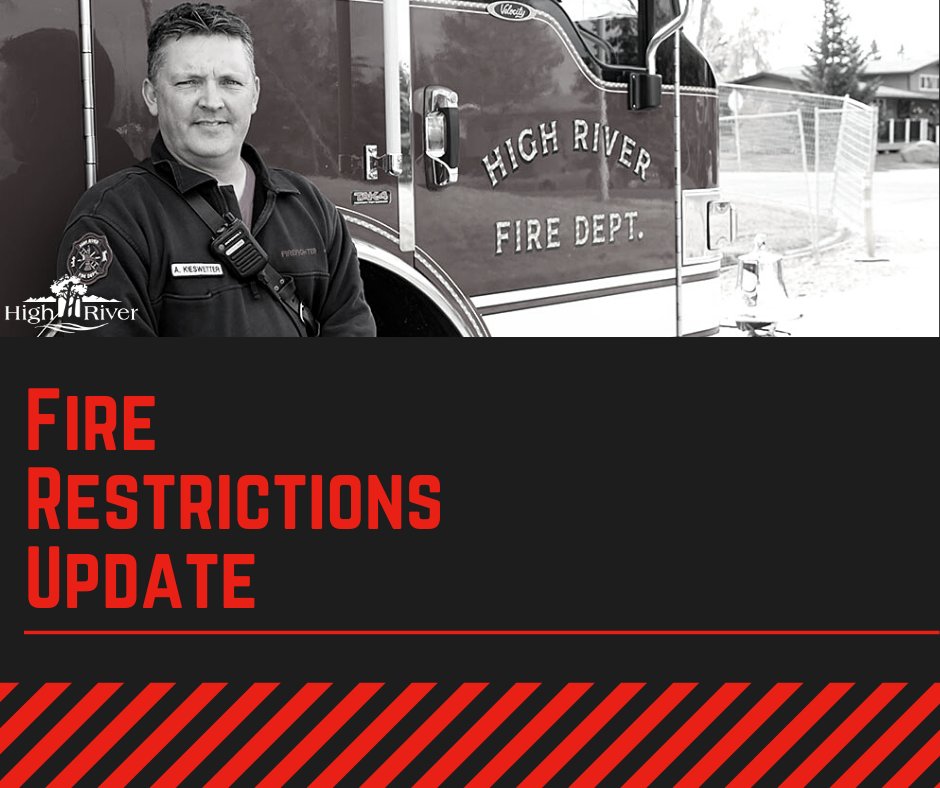 Due to the current environmental conditions, the Town of High River has put a fire restriction in place as of 6:00 p.m., August 3rd. 

For more information, please visit: bit.ly/3ikpN5f