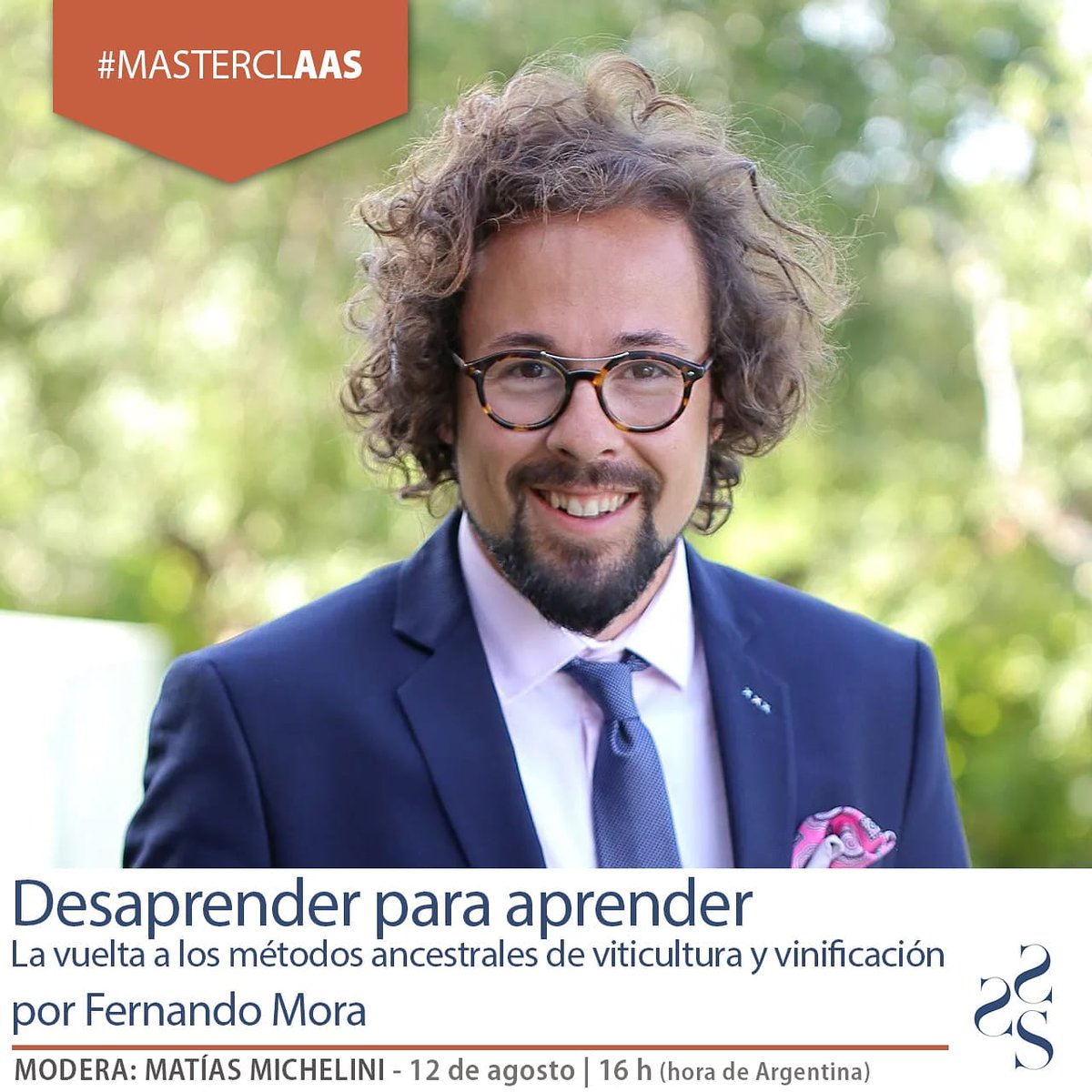 AASommeliers's tweet photo. 📣Nueva #MasterclAAS.
La vuelta a los métodos ancestrales de viticultura y vinificación con Fernando Mora (MW).
Jueves 12/8, 16 h, por Zoom.
Seguí nuestras notificaciones por mail para inscribirte.
#FernandoMora #ContenidosAAS @micheliniwine https://t.co/YvfYenWVkQ