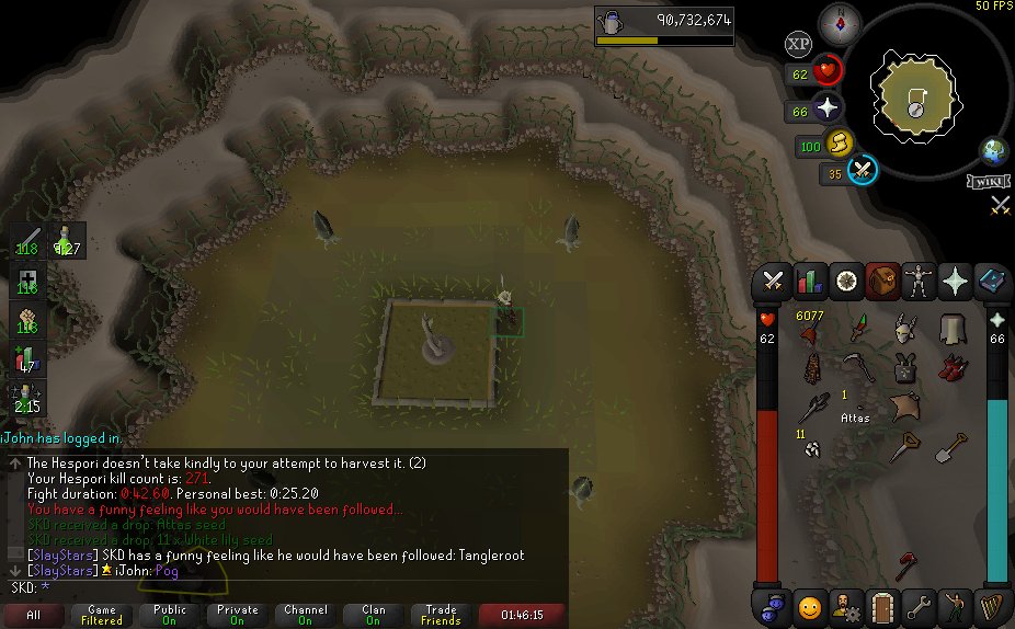 Tangleroot #3 from Hespori lmao what