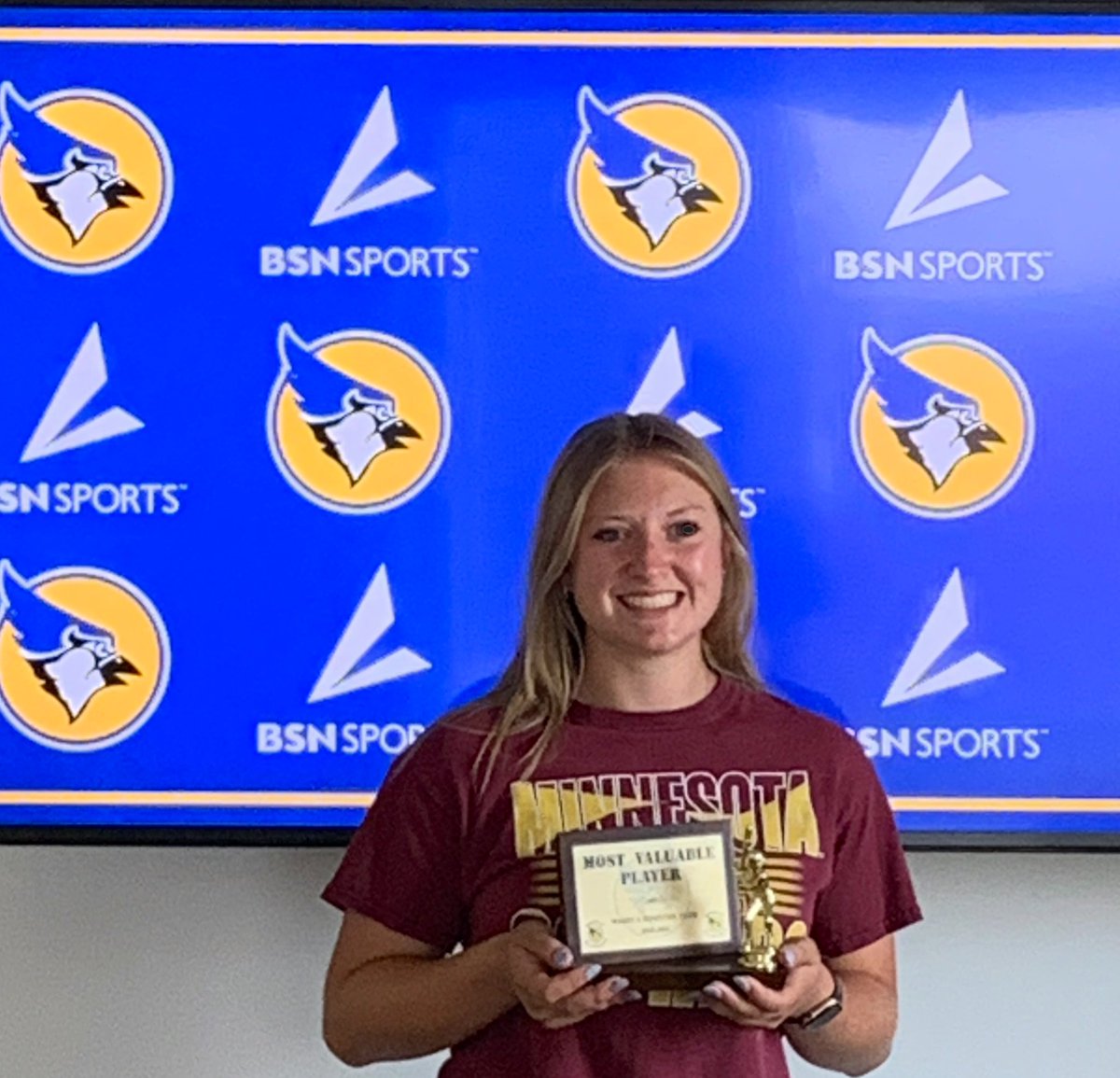 WasecaBluejays's tweet photo. Congratulations to Isabel DenOuden! She was named 2021 Softball MVP! #WasecaProud https://t.co/wV1dIX0f9i