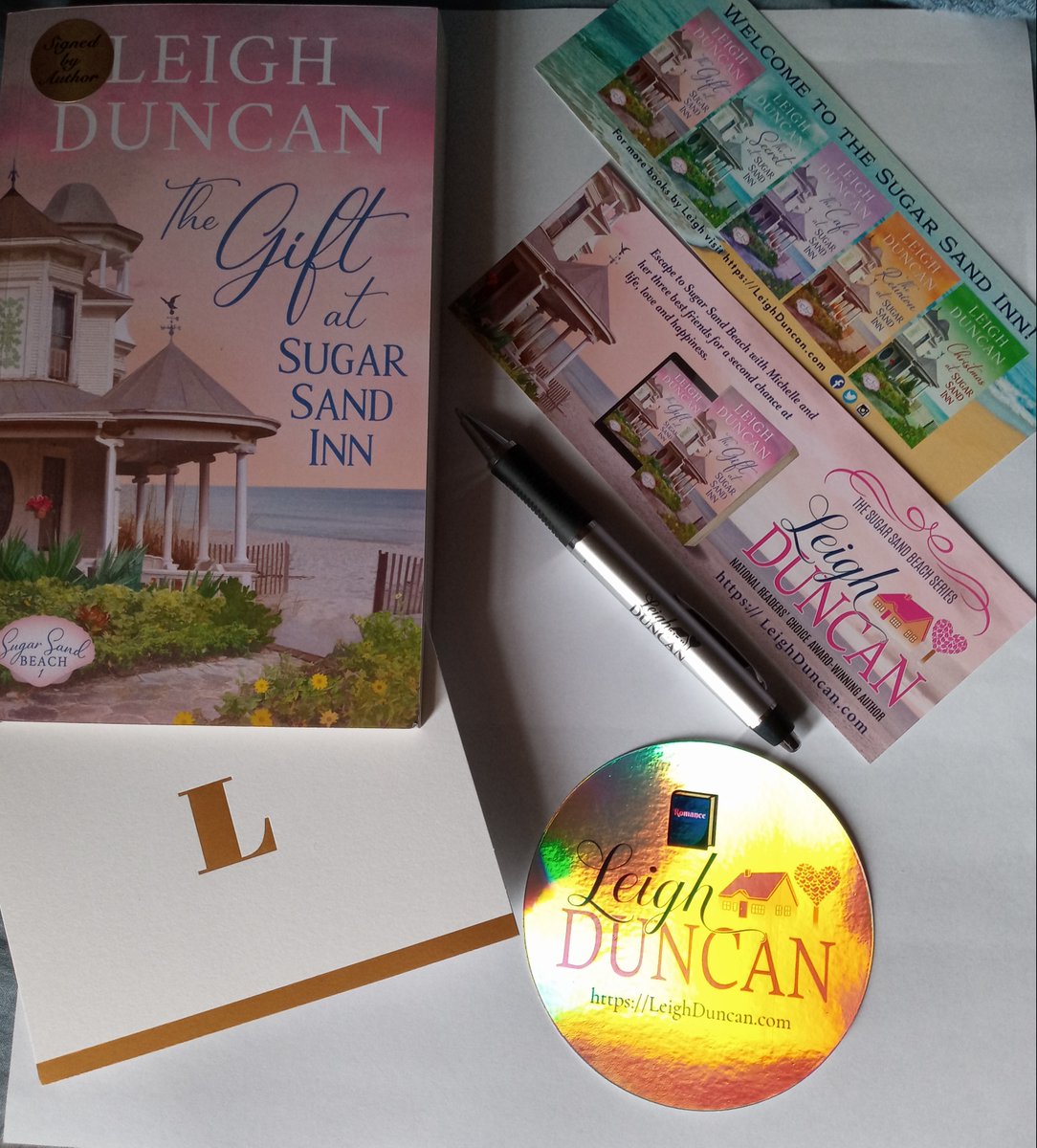 I won an author giveaway, and I received the book in the mail today. Well, the book and some goodies! 😊❤ Thank you so much <a href="/leighrduncan/">Leigh Duncan</a>! Can't wait to find out more about the #SugarSandInn #SugarSandBeachSeries #amreading #amreadingromance #booklover
