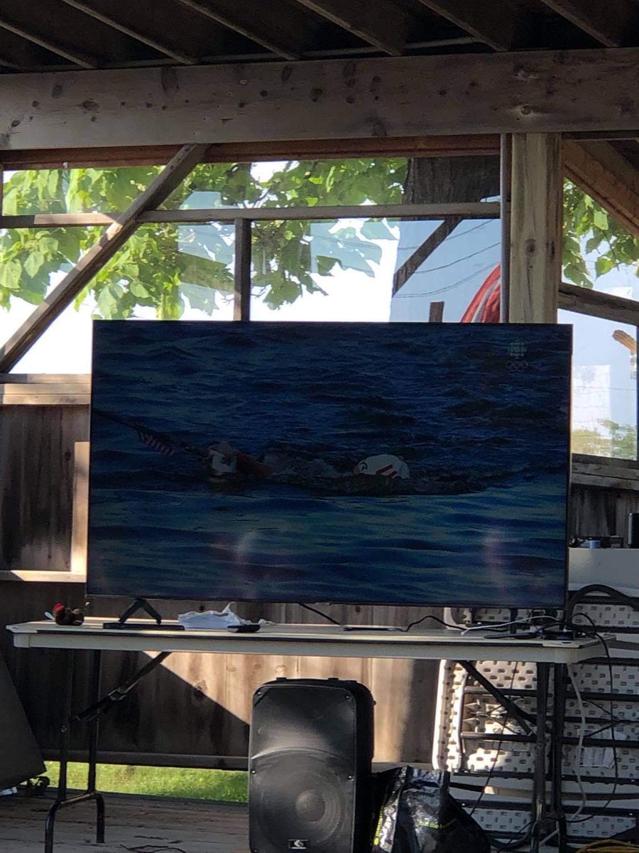 anniedes09's tweet photo. @CBCOlympics @TeamCanada @SwimmingCanada @AthleticsCanada viewing party for Kate Sanderson with family and friends @saugeenshores Kate’s dad hometown! https://t.co/WbnZIqn8ay