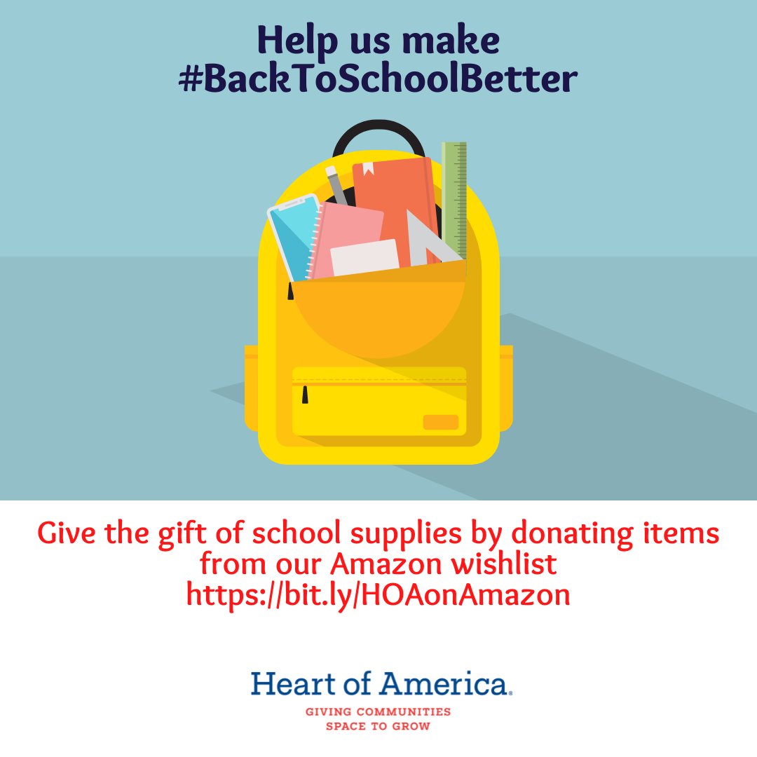 HeartofAmericaF's tweet photo. While you’re shopping for Back To School supplies for those close to you, consider donating to our Amazon Wishlist to help close the resource gap for students across the country and make #BackToSchoolBetter for them and their families. #BackToSchoolBetter
https://t.co/k9WzeucBwU https://t.co/NzBiycFfhm