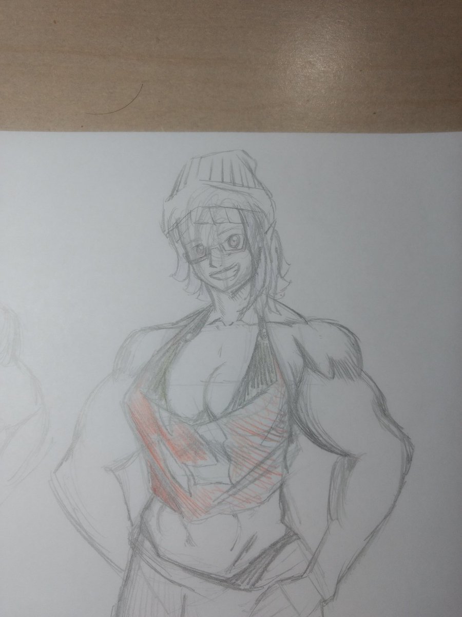 Odoruyama1's tweet photo. #musclegirl #MuscleLena #traditionalart #sketch 
A New Lena Sketch. https://t.co/mp9KfuID4D