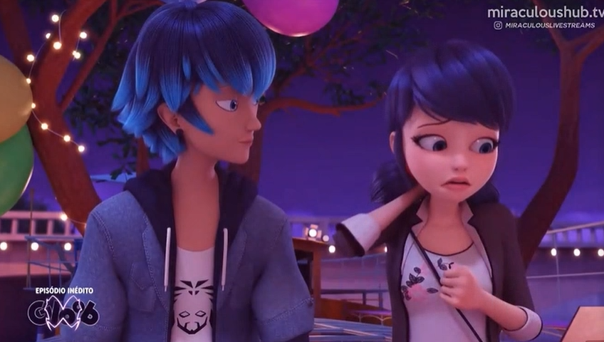 chat_noir_dgt's tweet photo. Luka: Y tú Marinette. ¿Cuándo le vas a decir Adrien lo que sientes? 
Marinette: ¿A A-Adrien?
Luka: Si Juleka consiguió ser escuchada, estoy seguro que algún día lo lograrás. #MLS4Spoilers https://t.co/lGCfgW9kpJ