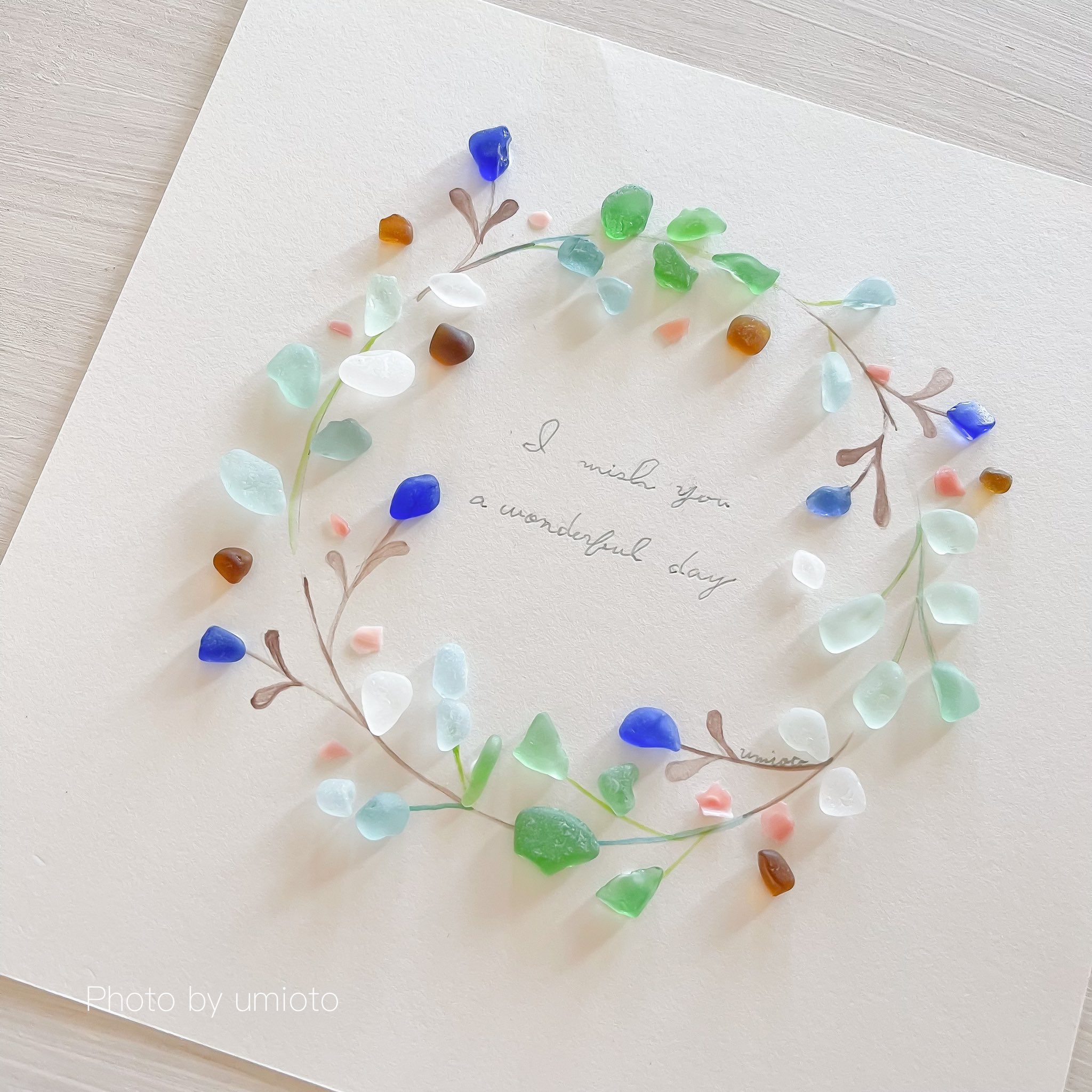 ✨なんて可愛い正月リース✨現品のみシーグラスアート