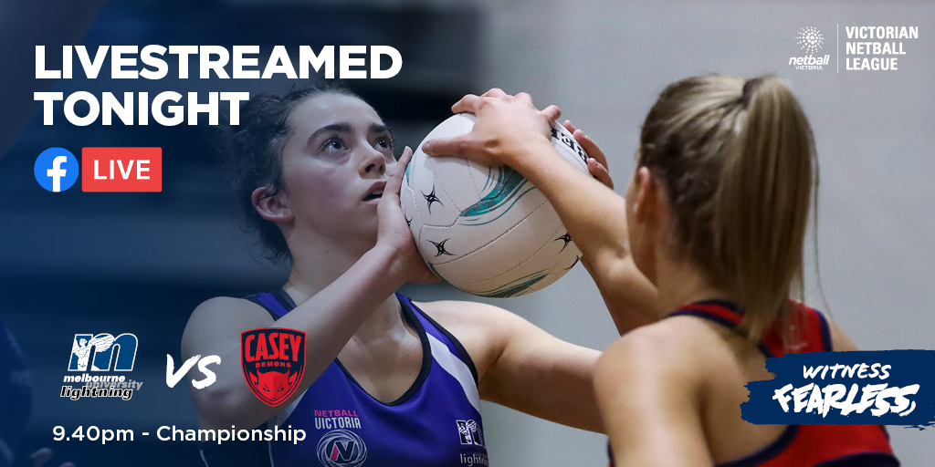 netballvic's tweet photo. VNL Round 11 | Crack out the popcorn 🍿 and kick back for a huge round of VNL tonight! With four clubs taking to the show court, there'll be no shortage of action. 💥
Be sure to #WitnessFearless from 7pm via our Facebook livestream 🤩 https://t.co/WhaApXyGCK