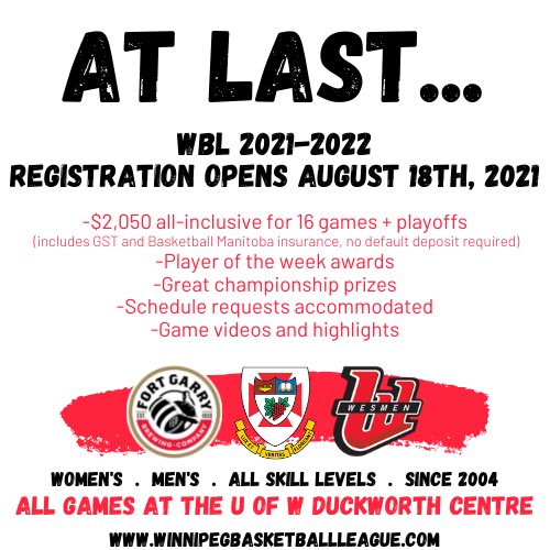 We are beyond excited to announce that registration for the Winnipeg Basketball League opens Wednesday August 18th!!

Details can be found here ➡️ winnipegsupermen.pointstreaksites.com/view/winnipegs…