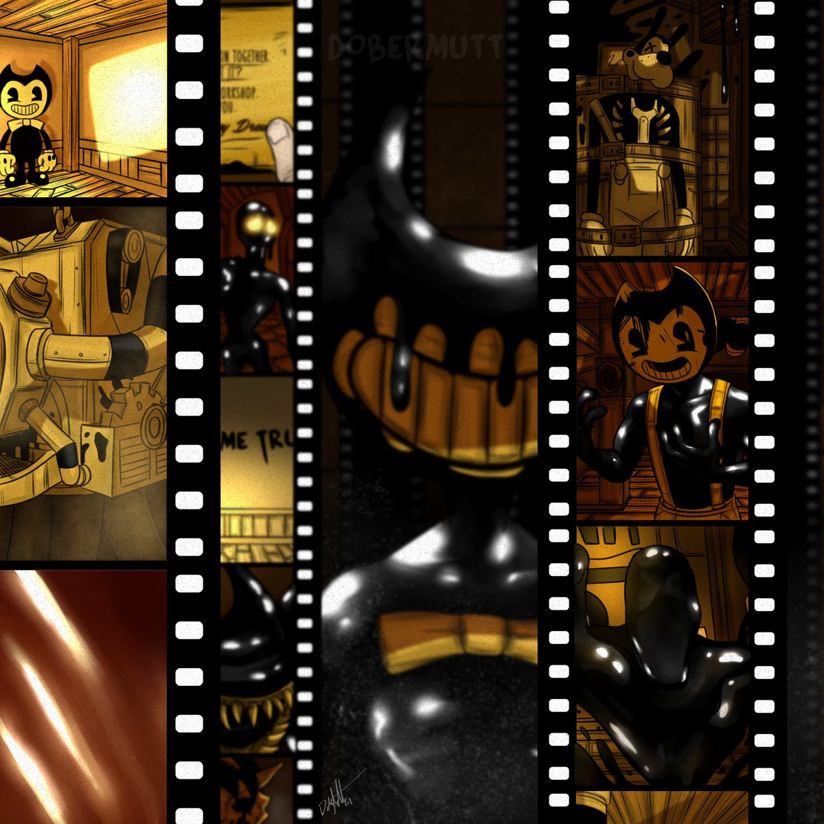 Doberart's tweet photo. Your life’s put on the silver screen; is this reel or all just a dream?
#The_Ink_Demonth Day 3: Reel
#BENDY #BATIM #Bendy_and_the_ink_machine https://t.co/SuLE3gzK9O
