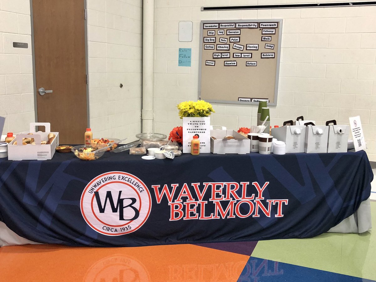 WBE_Library's tweet image. What a great first day back for our staff!! It’s going to be a great year WB! Special thanks to @fbctnnashville for breakfast! @WBESBulldogs @WaverlybelPTO