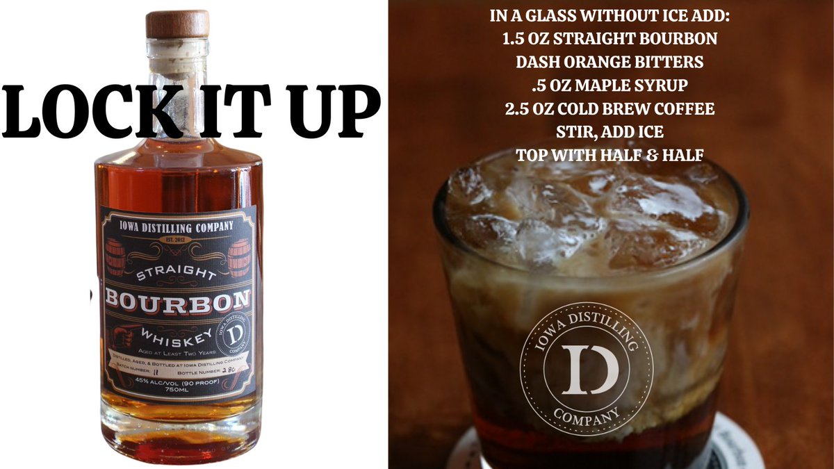 IowaDistilling's tweet photo. Make it through the week with a bit of coffee in your bourbon with this amazing treat.
#IowaDistillingCompany #LockItUp #BourbonTreat #Bourbon #StraightBourbon #BottomsUp #CoffeeLovers #BestDistillery #BestIowaDistillery #CummingIowa https://t.co/IroDOUmb66