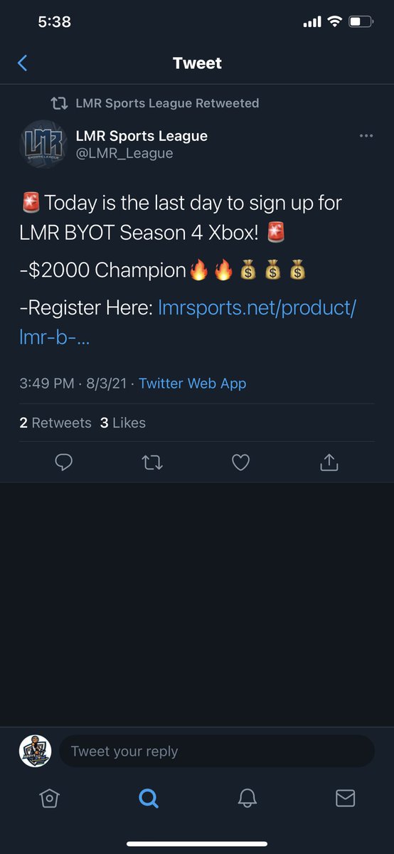 Above The RIM tweet media
