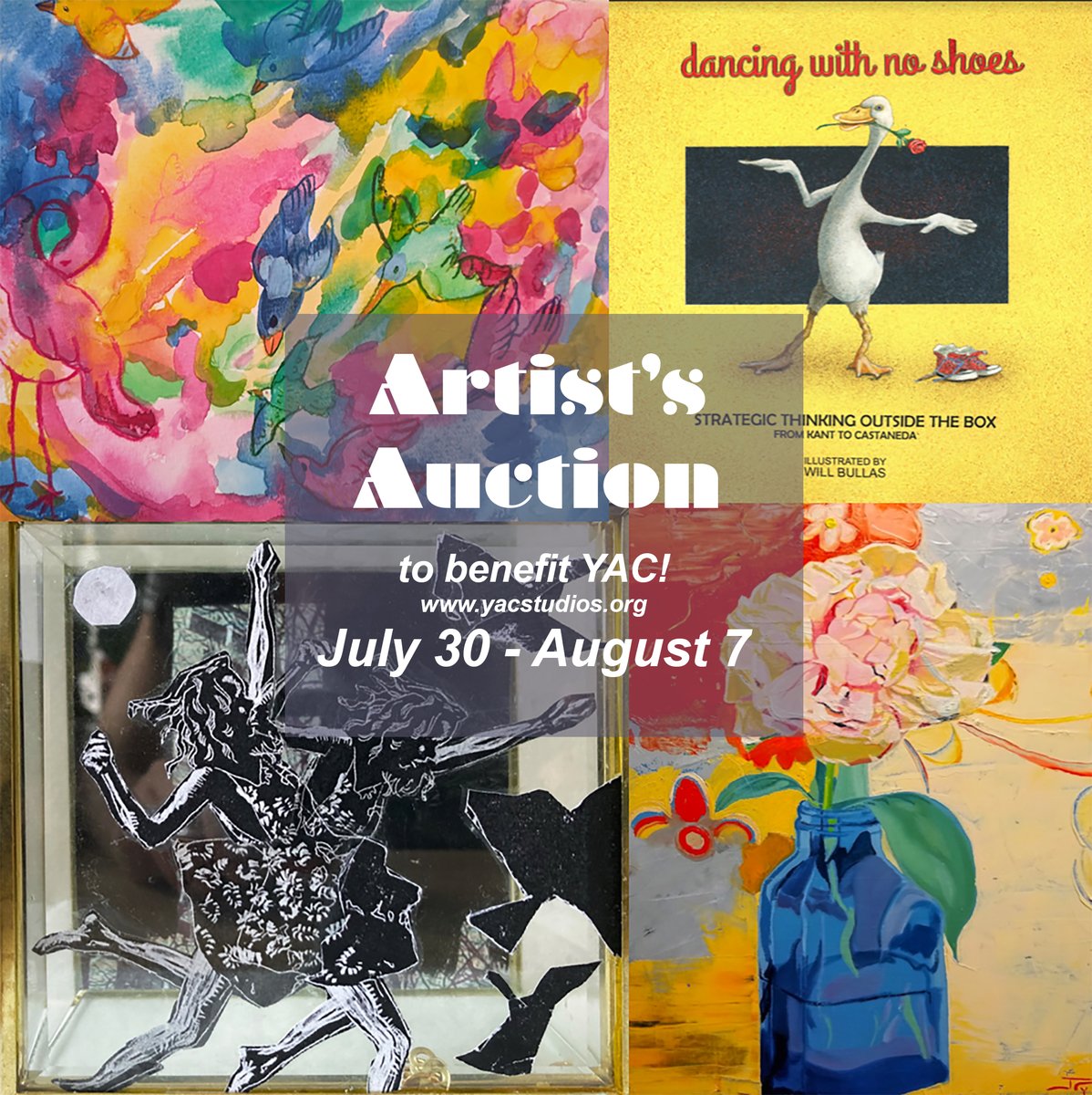 YACstudios's tweet image. Get your bids in now for our Virtual Art Auction! This is our largest auction to date, jam-packed with talent from 50+ professional artists including the work of many YACalumni, mentors, and board members!

yac.betterworld.org/auctions/summe…