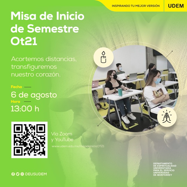 DEUS_UDEM's tweet photo. Te esperamos este Viernes 6 de Agosto a las 13:00
En Zoom en Qr o directamente en Youtube de la Universidad https://t.co/xmfKPdDe2C