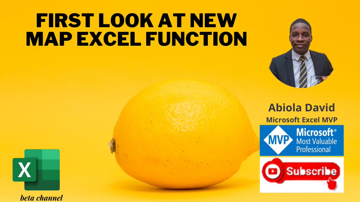 AbiolaDavid01's tweet image. A first time look at the newly released MAP LAMBDA Helper Function. More business scenario use of MAP function coming up! Stay tuned
Video Link: lnkd.in/edjbr4h
Like | Share | Comment | Subscribe
#Excel #MAPFunction