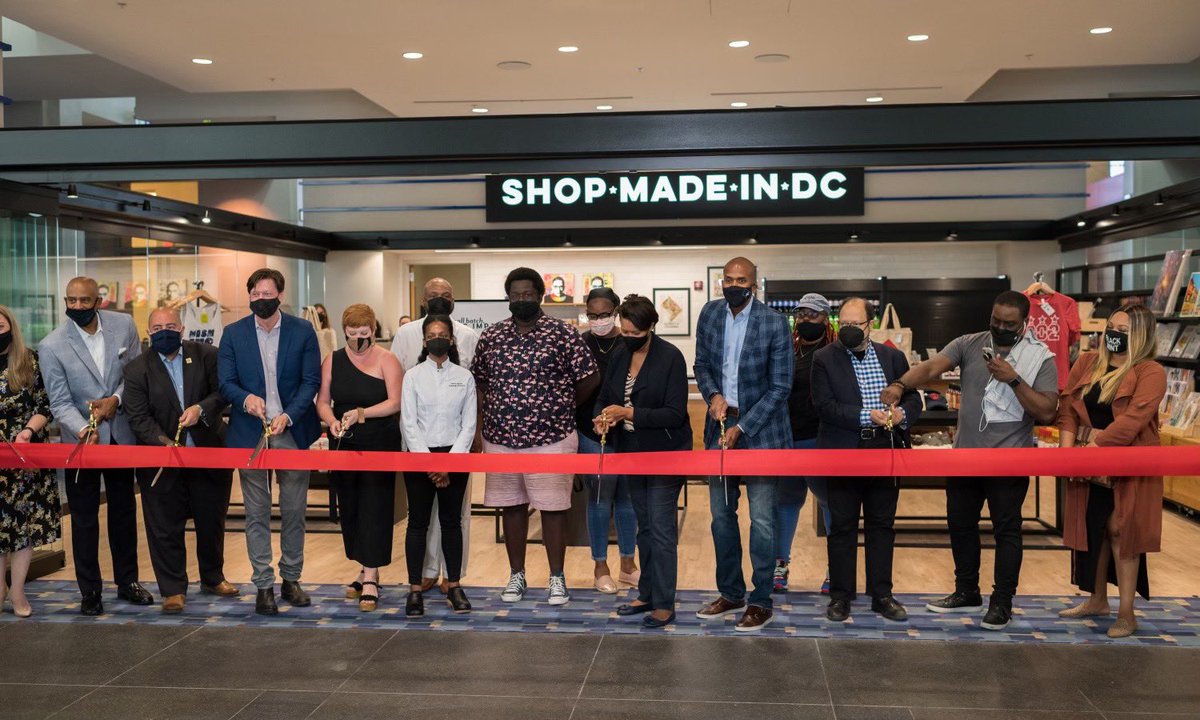 Today we hosted not one but two ribbon cuttings to commemorate the grand openings of <a href="/benschilibowl/">Ben's Chili Bowl</a> and <a href="/ShopMadeInDC/">Shop Made in DC</a> ✂️ #DCisOpen and so is the convention center! 

#ExperienceDC