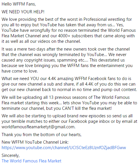TheWFFM's tweet photo. YouTube tried to shut us down sub to our new channel and read the story below! 

New WFFM YouTube Channel Link: https://t.co/XsIwLt4jIZ https://t.co/m0QpPFptvh