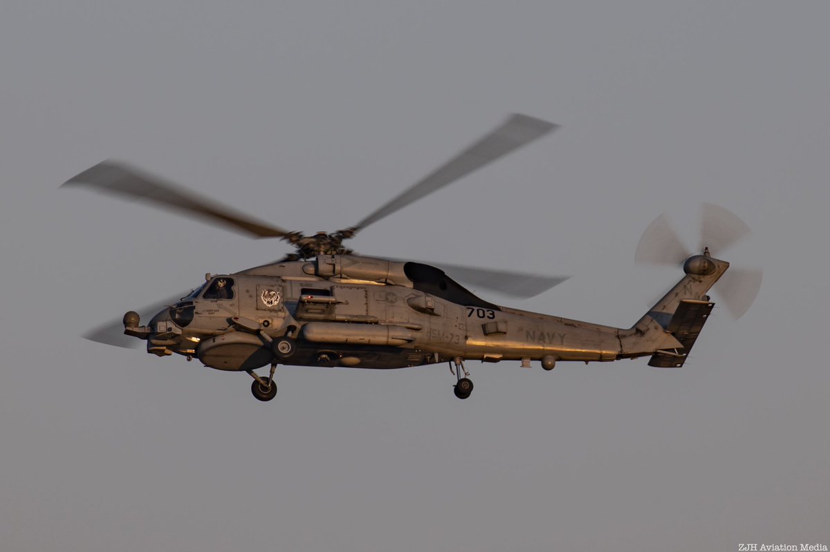 A Seahawk returning to base at sunset. #mh60 #mh60seahawk #hsm73 #hsm73battlecats #flynavy #aviationphotography