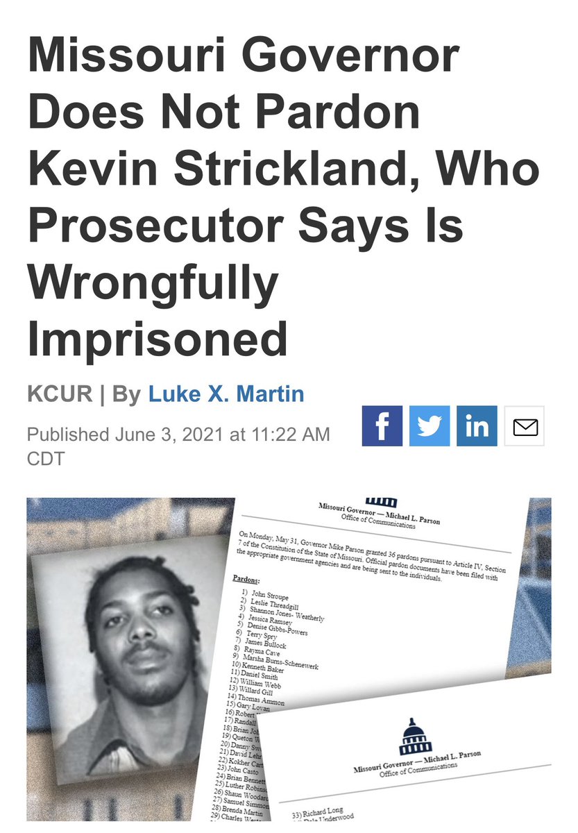 shannonrwatts's tweet photo. The white Missouri couple pleaded guilty. The Black Missouri man has maintained his innocence for 40 years. 

This is America. https://t.co/1PER6lYVQ4