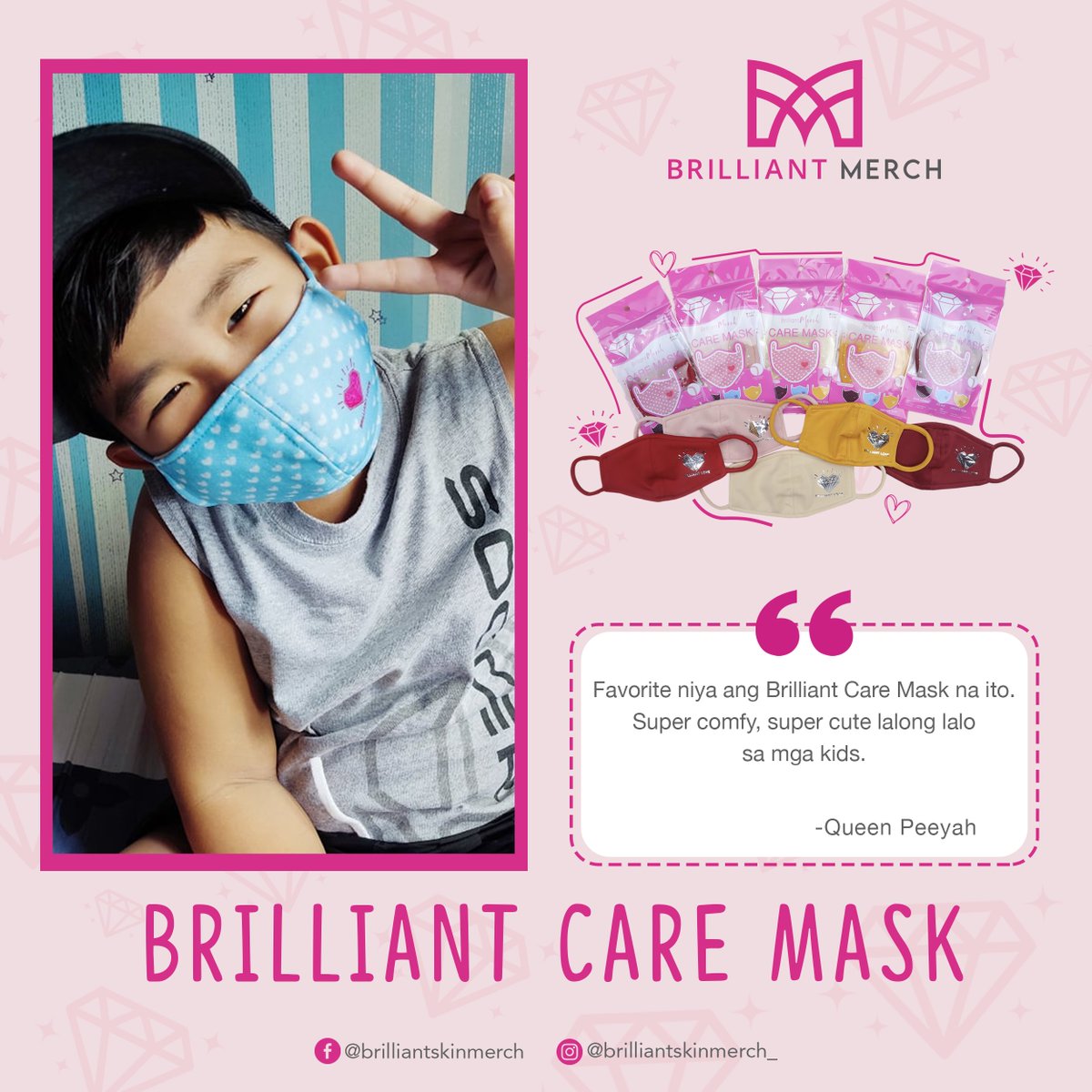 Comfortable and easy to breath 😍for your kids talaga ang Brilliant Care Mask. 😷Protektado ka na at makakaiwas ka pa sa nauusong sakit. 🥰 

#BrilliantMerch 🛍
#BrilliantSkinEssentials 💎